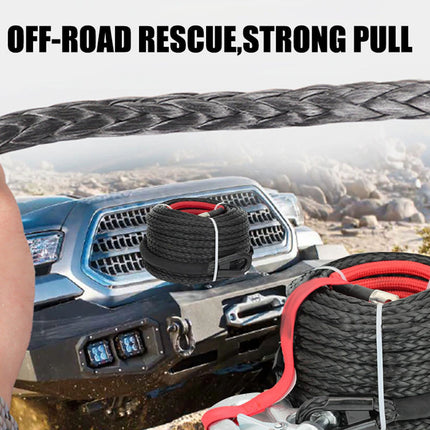 Tow rope attached to a truck with an off-road rescue theme