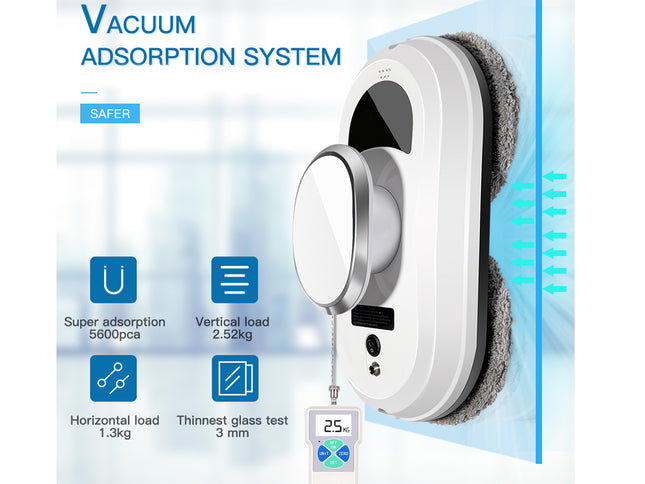 Vacuum adsorption system with features highlighted on a blue background