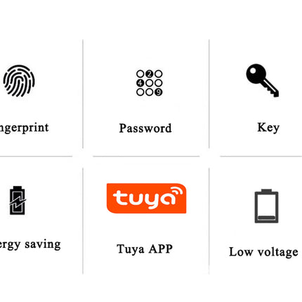 Set of icons representing different features or settings on a white background