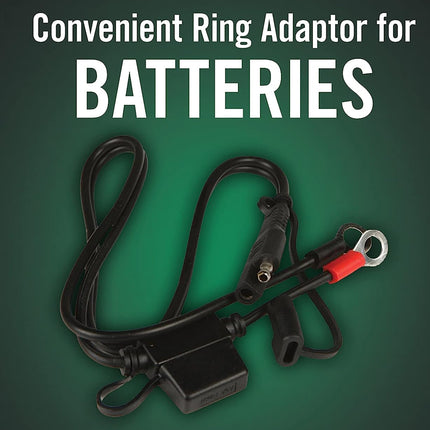 Battery adapter with cables on a green background