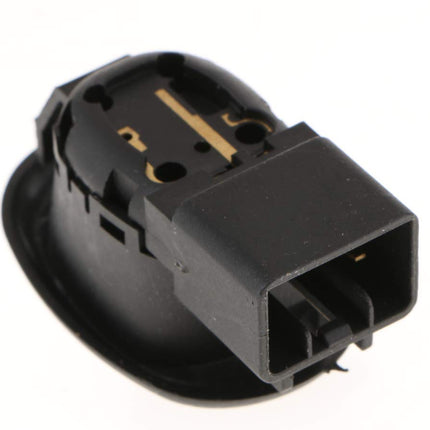 Black automotive connector on a white background