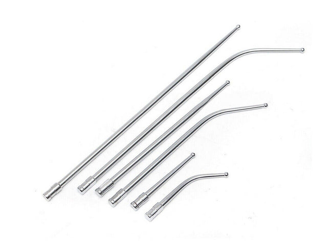 Set of metal straws on a white background