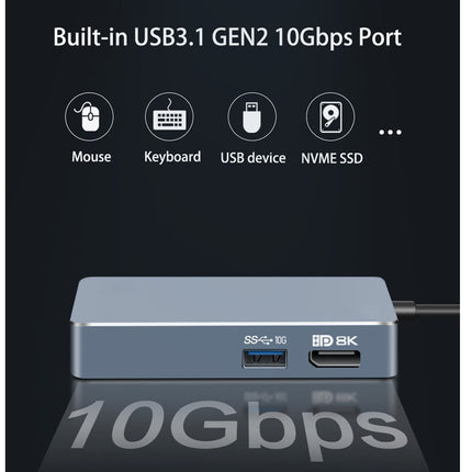 USB hub with multiple ports and '10Gbps' label on a dark background