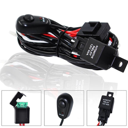 Car wiring harness kit with connectors on a white background