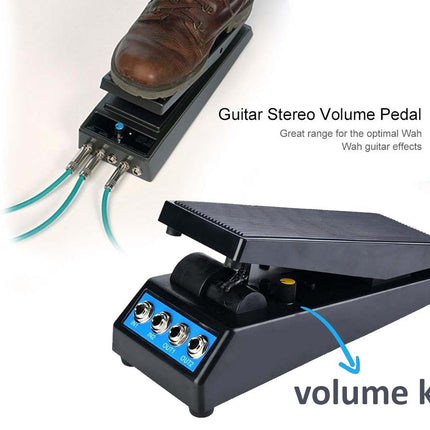 Dual Channel Volume Pedal | Passive Stereo Guitar Volume Effect Pedal with Amplitude Adjust Knob for Live & Studio