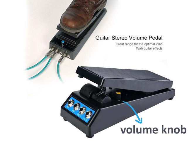 Dual Channel Volume Pedal | Passive Stereo Guitar Volume Effect Pedal with Amplitude Adjust Knob for Live & Studio