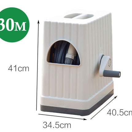Hose reel with dimensions labeled on a white background