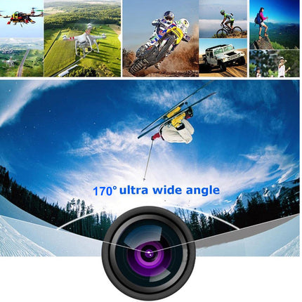 Collage of various activities with a camera lens in the foreground, emphasizing 170-degree ultra wide angle.