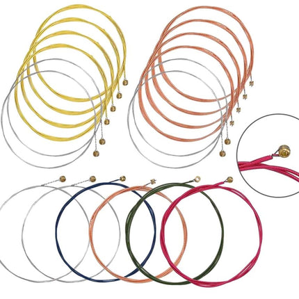 Set of colorful necklaces on a white background