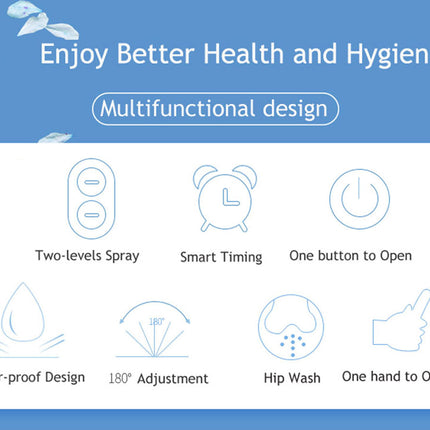 Multifunctional design features with icons and text on a blue background