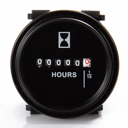 Hour meter with hourglass symbol on a white background