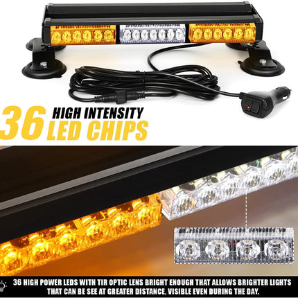 Car light bar with 36 high intensity LED chips on a white background