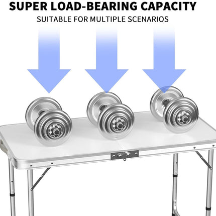 Table with dumbbells on it, indicating super load-bearing capacity suitable for multiple scenarios.