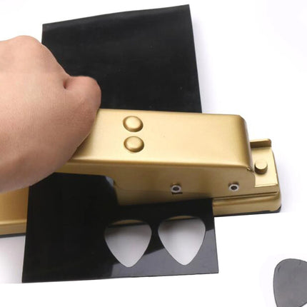 Guitar Pick Punch Maker - Stainless Blade & Ergonomic Handle|Jam-Free Waste Chamber|Ergonomic Handle | Golden