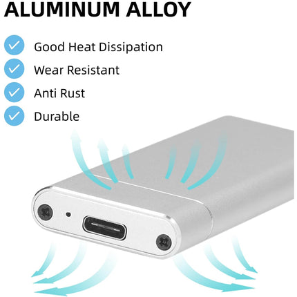 Aluminum alloy product with features listed on a white background