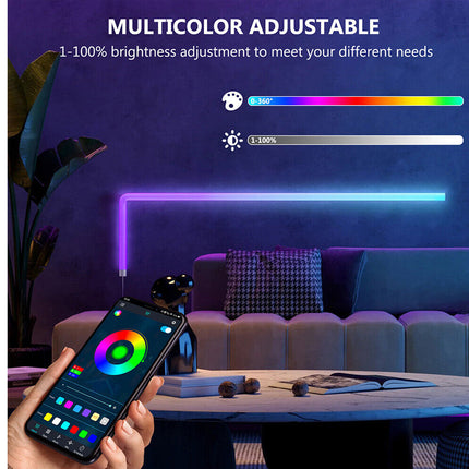 Smart RGB LED Wall Lights WiFi App Voice Control 6 Pack | Modular Gaming Ambient Lighting Compatible with Alexa Google Siri Music Sync