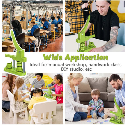 Collage of people using a green machine in various settings with text 'Wide Application'.