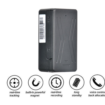 Black electronic device with features listed on a white background