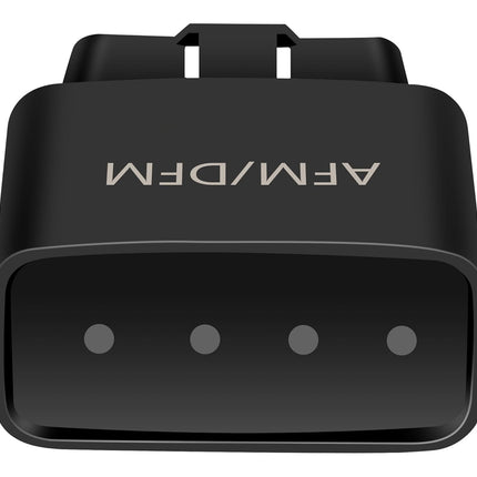 Black electronic device with 'AFM/DFM' text on a white background