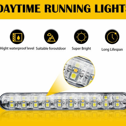 Car LED Daytime Running Light Bar Fog DRL light + Turn Signal