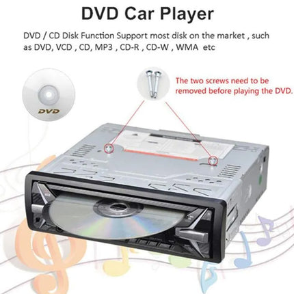 Bluetooth Car Stereo DVD Player - Single DIN Head Unit with AI Voice Assist | CD/VCD, FM Radio, Dual USB, TF & AUX, Remote Control