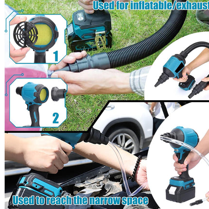 Cordless Electric Air Duster Vacuum Blower Inflator 3 in 1 | 50000RPM Portable Dust Cleaner with Battery Charger LED Light 6 Nozzles