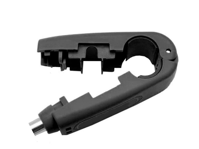 Black plastic tool on a white background