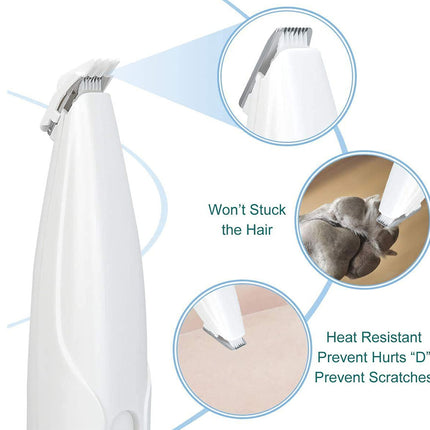 Hair straightener with features highlighted on a white background