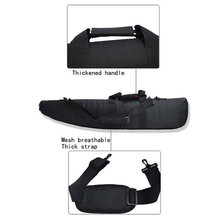 Black bag with thick handle and mesh breathable strap on a white background