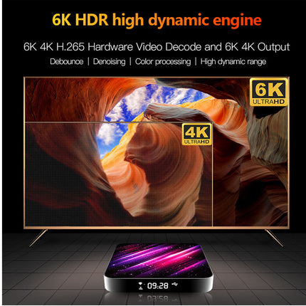 6K Android TV Box - Quad-Core with 2GB RAM & 16GB ROM | Android 10, Dual-Band WiFi 2.4/5G, Bluetooth 5.3, 3D & 4K Support
