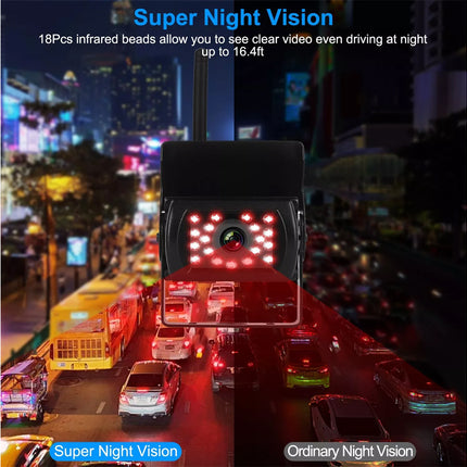 Infrared camera with night vision feature on a city street at night.