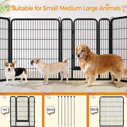 Pet playpen with three dogs inside, suitable for small, medium, and large animals.