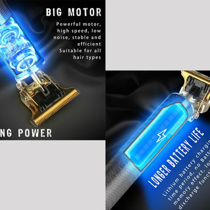 Cordless Hair Trimmer - 10W Motor & Titanium T-Blade - Gold | 1200mAh Battery | Zero Gapped | 4 Combs | For Men
