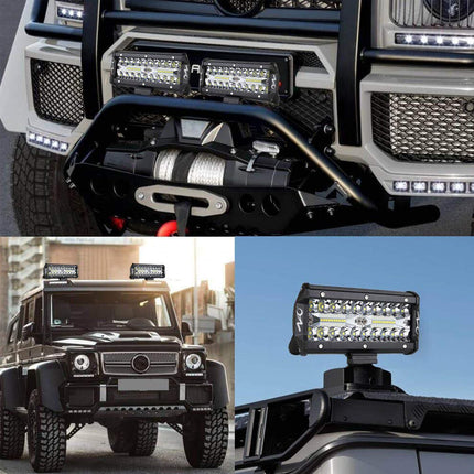 Collage of vehicle lights and components with a focus on off-road vehicle modifications.