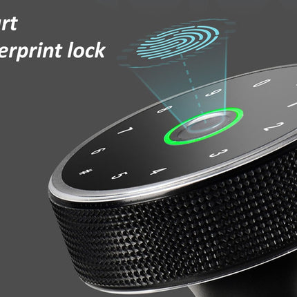 Smart fingerprint lock device with a dark background