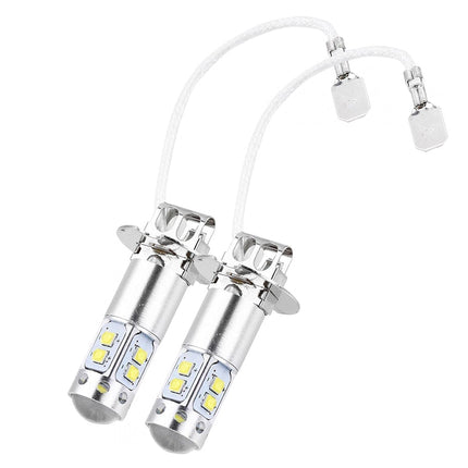 Two H4 LED car light bulbs on a white background