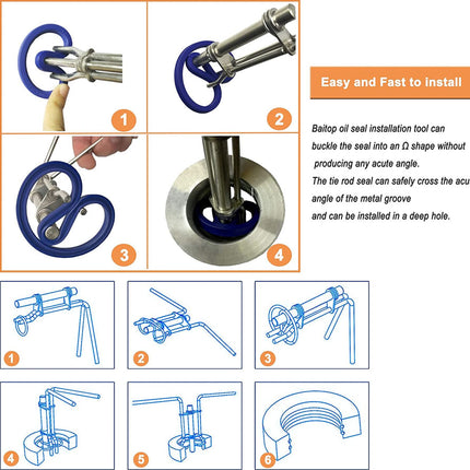 Hydraulic Cylinder Piston Rod Seal Up U-Cup Installation Tool