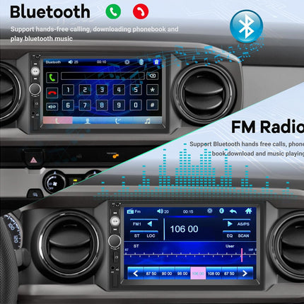 Car Stereo 2 DIN Bluetooth + Camera