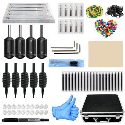 Assorted darts and accessories including darts, cases, and tools on a white background