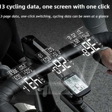 GPS Bike Computer Wireless 5-Star Positioning IP67 Waterproof, 2.4" Anti-Glare LCD, Tracks Speed Altitude Slope and Distance, 700mAh Battery