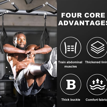 Hanging Ab Straps Heavy Duty Core Training Pull Up Bar Hook | NZ Sale