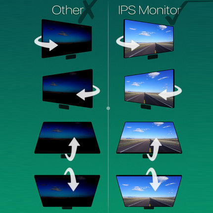 Comparison of 'Other' and 'IPS Monitor' on a green background with arrows indicating differences.