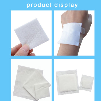 Collage of white patches on a blue background with 'product display' text.