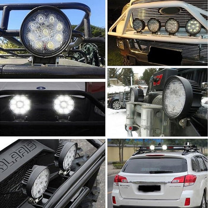 Collage of various vehicle lights and headlights on different vehicles.