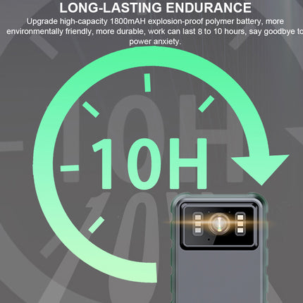 Phone with a battery indicator showing 10 hours of usage time on a dark background