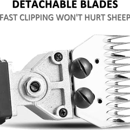Sheep shearing tool with detachable blades on a white background