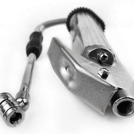 Metallic clamp with a white background