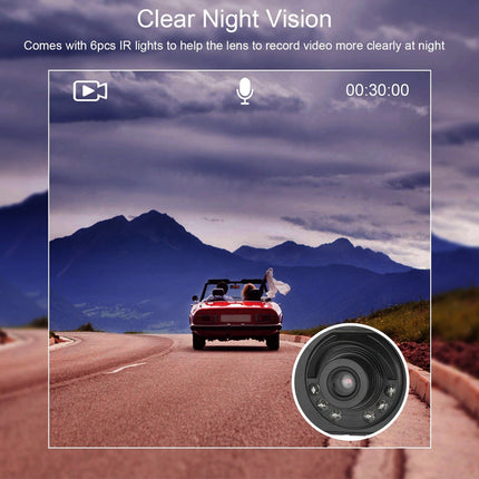 Car on a mountain road with 'Clear Night Vision' feature highlighted