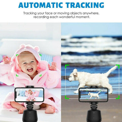 360° AI Tracking Phone Gimbal Hands-Free with Facial Recognition, Gesture Control, No App or Bluetooth Needed, 1.6m Tripod, 2400mAh Battery