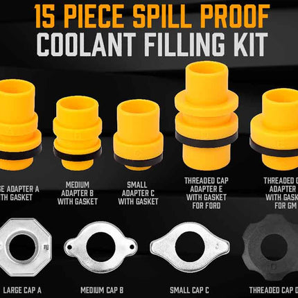 15PCS Car Radiator Coolant Refill Funnel Kit